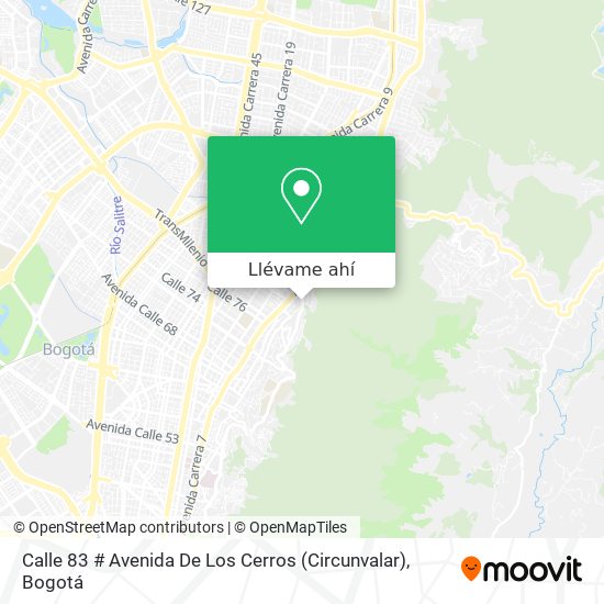 Mapa de Calle 83 # Avenida De Los Cerros (Circunvalar)