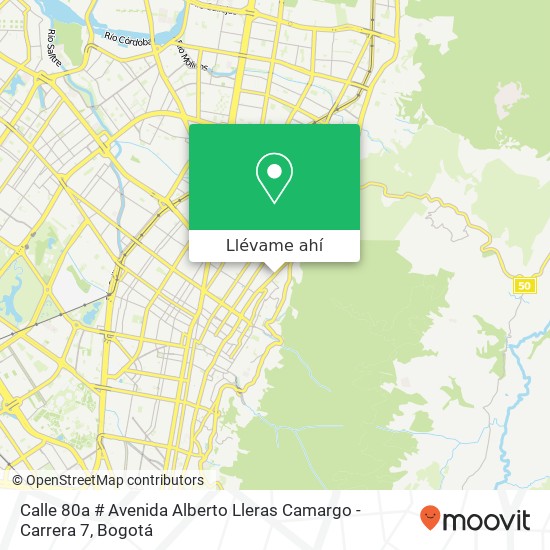 Mapa de Calle 80a # Avenida Alberto Lleras Camargo - Carrera 7