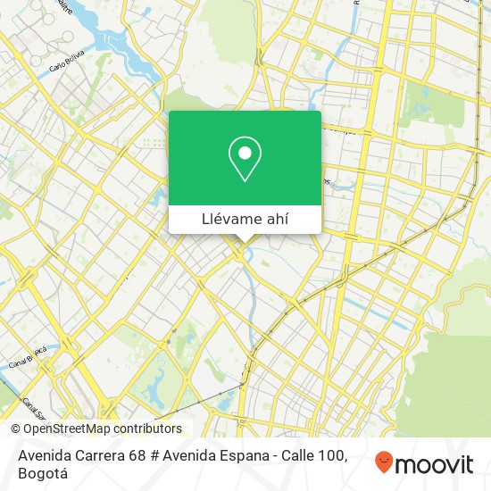 Mapa de Avenida Carrera 68 # Avenida Espana - Calle 100