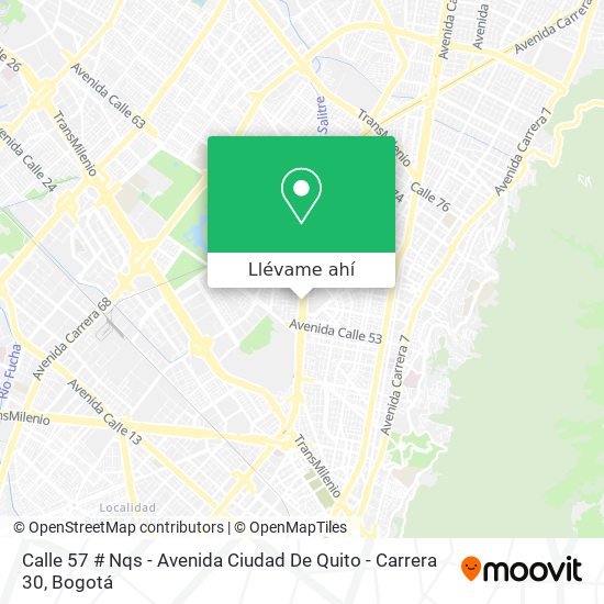 Mapa de Calle 57 # Nqs - Avenida Ciudad De Quito - Carrera 30