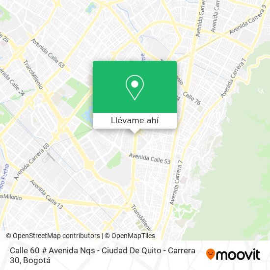 Mapa de Calle 60 # Avenida Nqs - Ciudad De Quito - Carrera 30