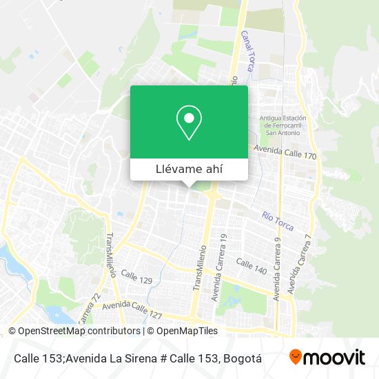 Mapa de Calle 153;Avenida La Sirena # Calle 153
