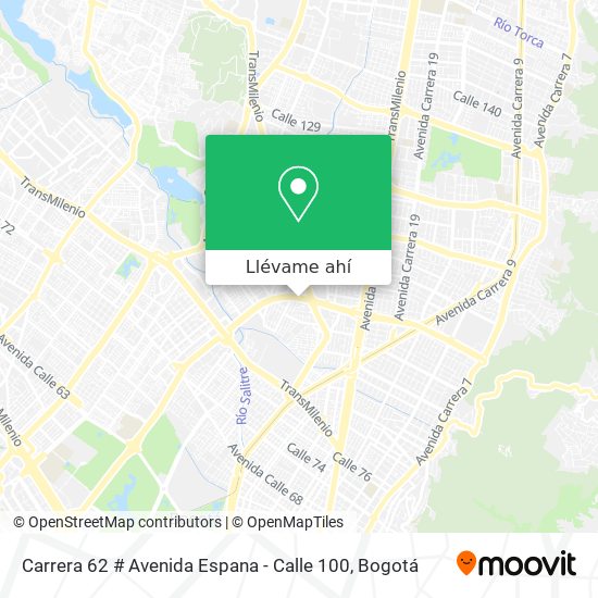 Mapa de Carrera 62 # Avenida Espana - Calle 100