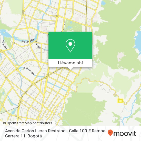 Mapa de Avenida Carlos Lleras Restrepo - Calle 100 # Rampa Carrera 11