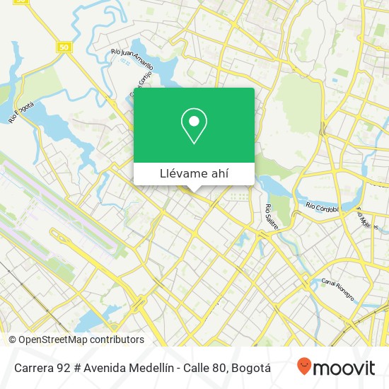 Mapa de Carrera 92 # Avenida Medellín - Calle 80
