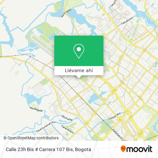 Mapa de Calle 23h Bis # Carrera 107 Bis