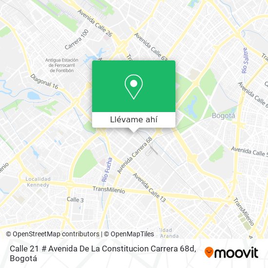 Mapa de Calle 21 # Avenida De La Constitucion Carrera 68d