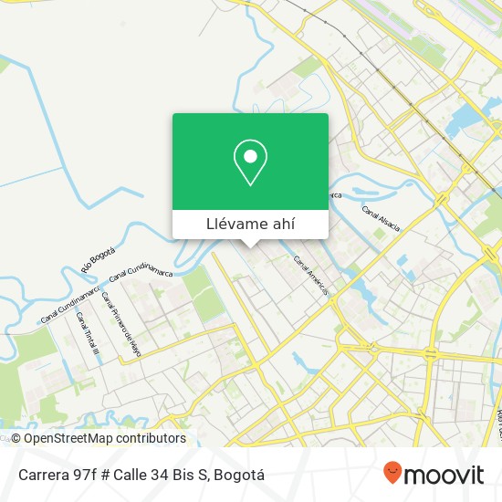 Mapa de Carrera 97f # Calle 34 Bis S