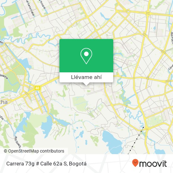Mapa de Carrera 73g # Calle 62a S