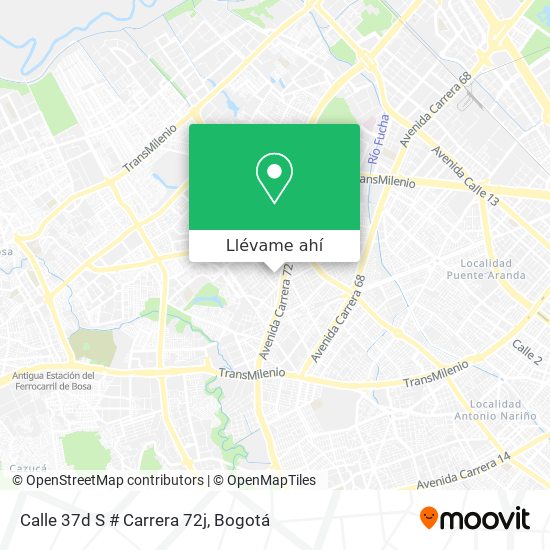 Mapa de Calle 37d S # Carrera 72j