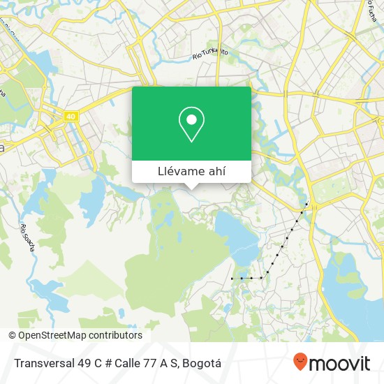 Mapa de Transversal 49 C # Calle 77 A S