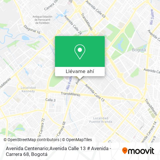 Mapa de Avenida Centenario;Avenida Calle 13 # Avenida  - Carrera 68