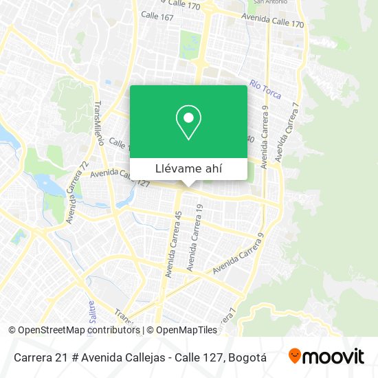 Mapa de Carrera 21 # Avenida Callejas - Calle 127