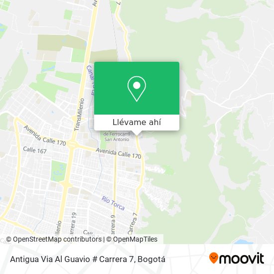 Mapa de Antigua Via Al Guavio # Carrera 7