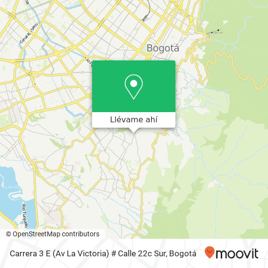 Mapa de Carrera 3 E (Av La Victoria) # Calle 22c Sur