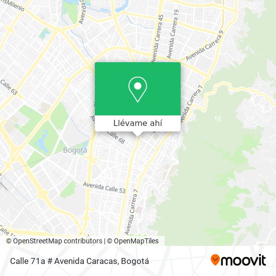Mapa de Calle 71a # Avenida Caracas
