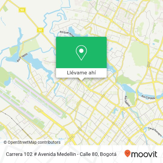 Mapa de Carrera 102 # Avenida Medellín - Calle 80