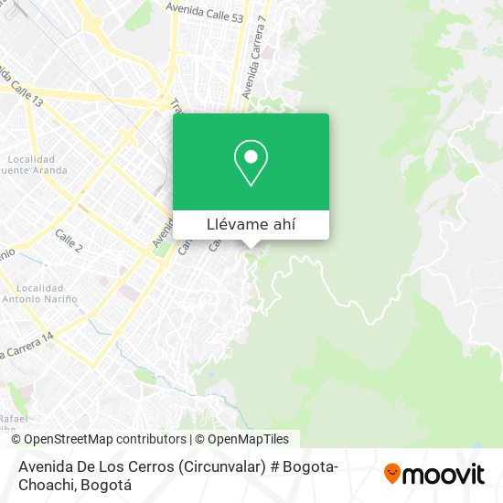 Mapa de Avenida De Los Cerros (Circunvalar) # Bogota-Choachi