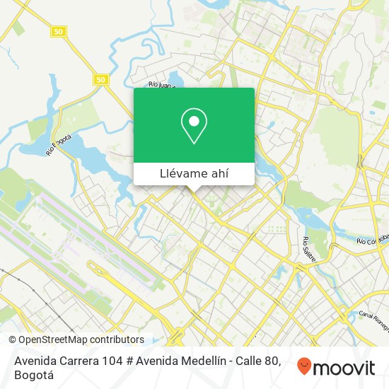 Mapa de Avenida Carrera 104 # Avenida Medellín - Calle 80