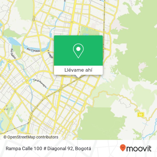 Mapa de Rampa Calle 100 # Diagonal 92
