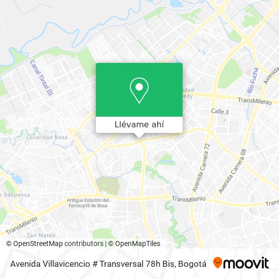 Mapa de Avenida Villavicencio # Transversal 78h Bis
