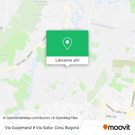 Mapa de Vía Guaymaral # Vía Suba- Cota
