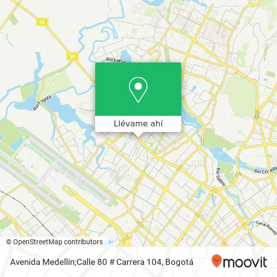 Mapa de Avenida Medellín;Calle 80 # Carrera 104