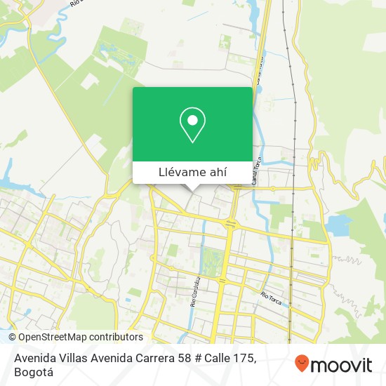 Mapa de Avenida Villas Avenida Carrera 58 # Calle 175
