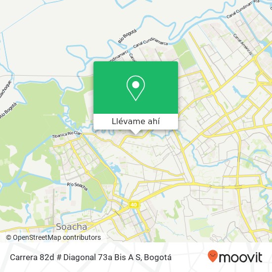 Mapa de Carrera 82d # Diagonal 73a Bis A S