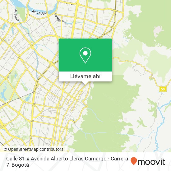 Mapa de Calle 81 # Avenida Alberto Lleras Camargo - Carrera 7