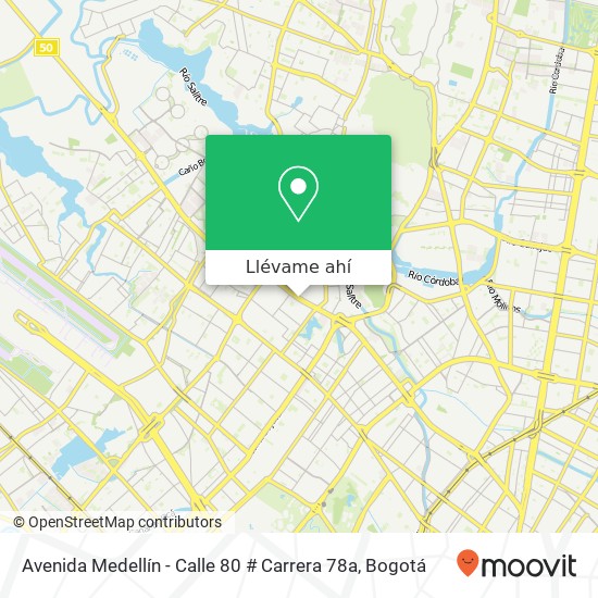 Mapa de Avenida Medellín - Calle 80 # Carrera 78a