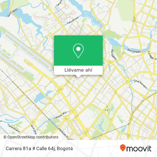 Mapa de Carrera 81a # Calle 64j