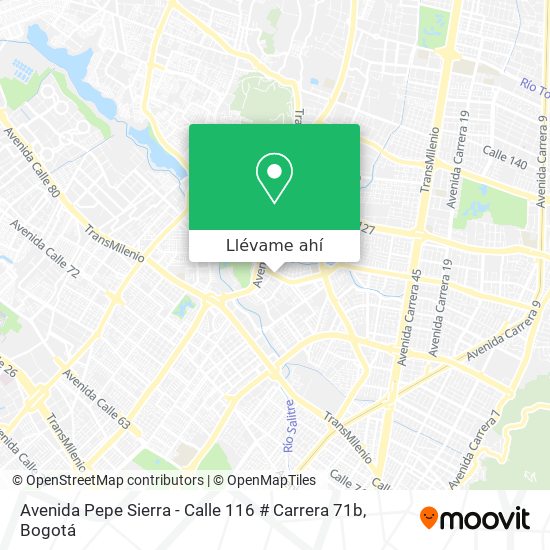 Mapa de Avenida Pepe Sierra - Calle 116 # Carrera 71b