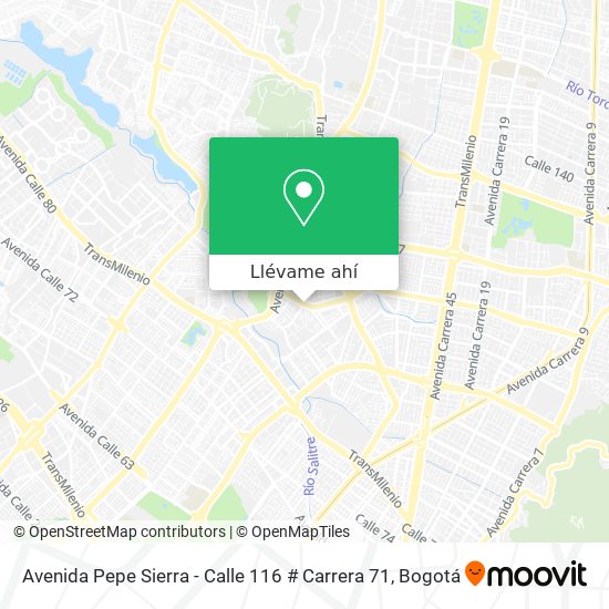 Mapa de Avenida Pepe Sierra - Calle 116 # Carrera 71