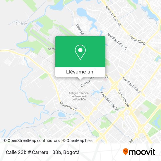 Mapa de Calle 23b # Carrera 103b
