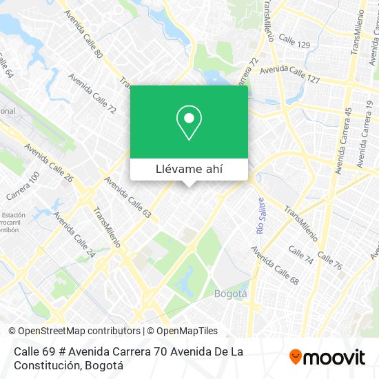 Mapa de Calle 69 # Avenida Carrera 70 Avenida De La Constitución