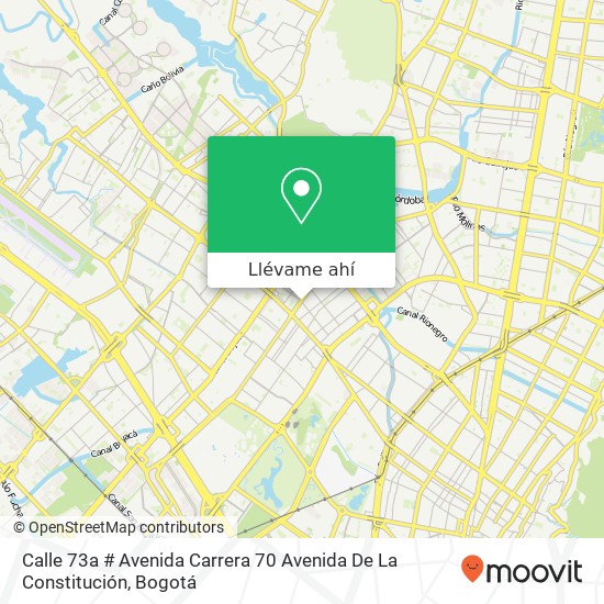 Mapa de Calle 73a # Avenida Carrera 70 Avenida De La Constitución