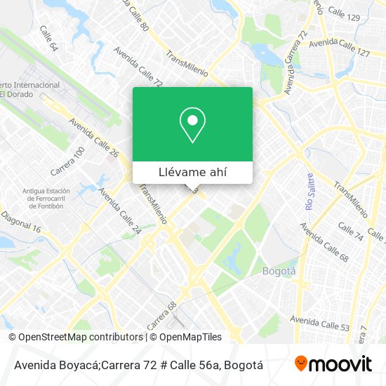 Mapa de Avenida Boyacá;Carrera 72 # Calle 56a