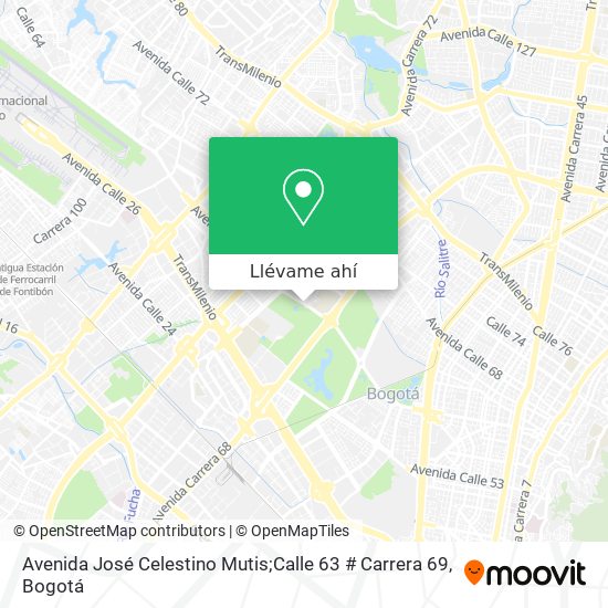 Mapa de Avenida José Celestino Mutis;Calle 63 # Carrera 69