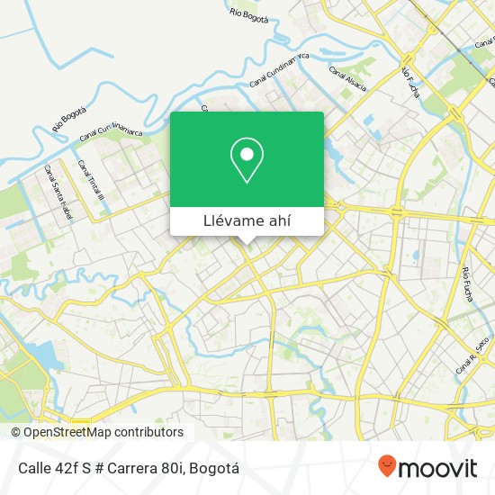 Mapa de Calle 42f S # Carrera 80i