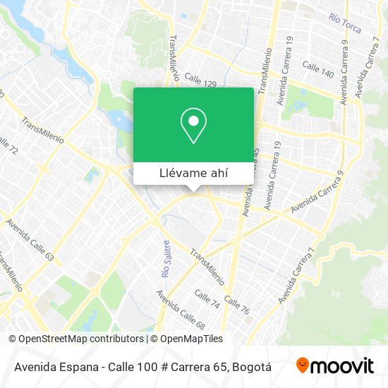 Mapa de Avenida Espana - Calle 100 # Carrera 65