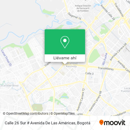 Mapa de Calle 26 Sur # Avenida De Las Américas