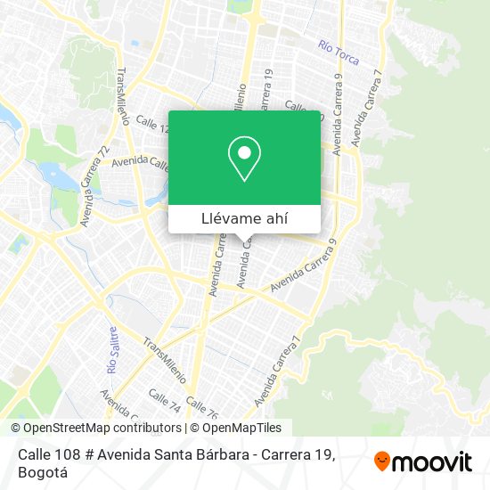 Mapa de Calle 108 # Avenida Santa Bárbara - Carrera 19