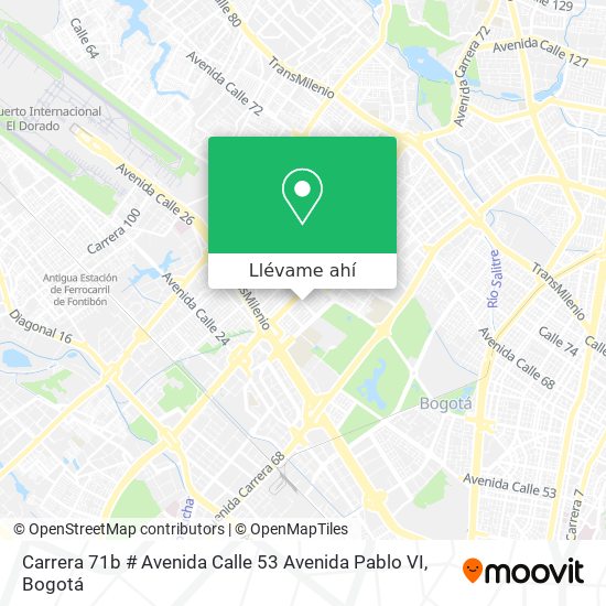 Mapa de Carrera 71b # Avenida Calle 53 Avenida Pablo VI