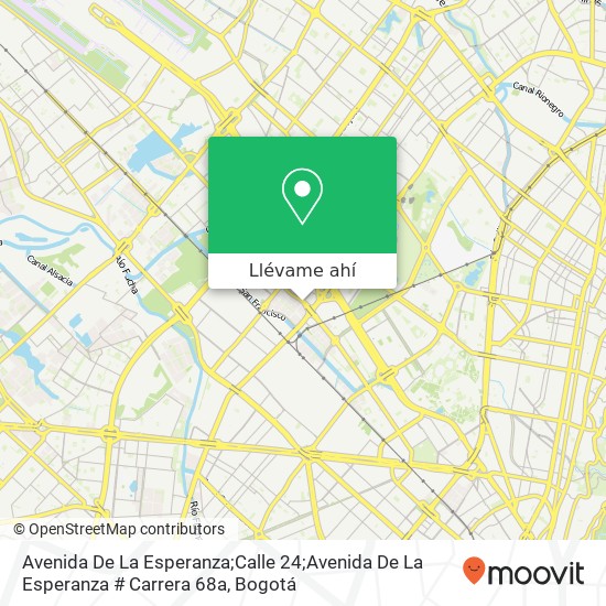 Mapa de Avenida De La Esperanza;Calle 24;Avenida De La Esperanza # Carrera 68a