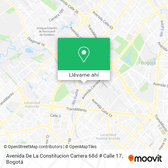 Mapa de Avenida De La Constitucion Carrera 68d # Calle 17