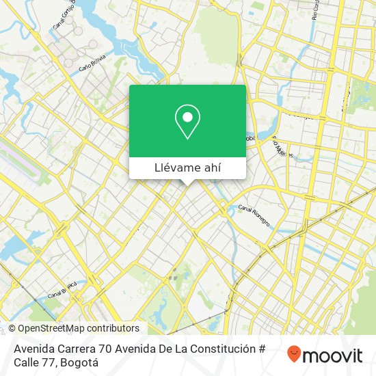 Mapa de Avenida Carrera 70 Avenida De La Constitución # Calle 77
