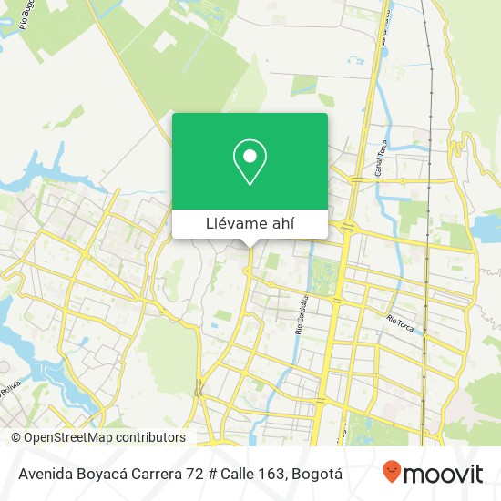 Mapa de Avenida Boyacá Carrera 72 # Calle 163