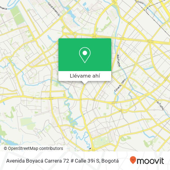 Mapa de Avenida Boyacá Carrera 72 # Calle 39i S