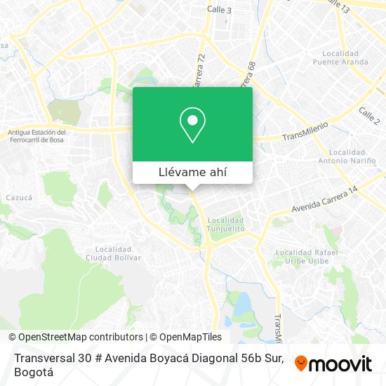 Mapa de Transversal 30 # Avenida Boyacá Diagonal 56b Sur